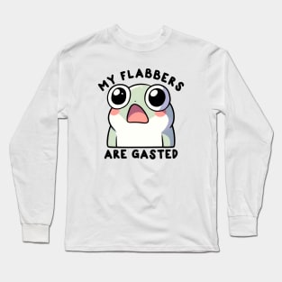 Cute funny flabbergasted frog meme Long Sleeve T-Shirt